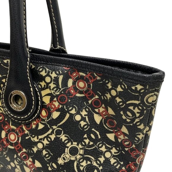 CHANEL Coco Travel Line Black Red Cream PVC Leather Tote Bag 963-073125 - Picture 9 of 14